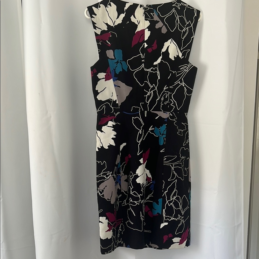 NWT $285 4C Collective Sz 6 Abstract Floral Print Sheath Dress Square Neck - Picture 5 of 10